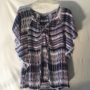 A.N.A   Blue  Purple and white  Large blouse